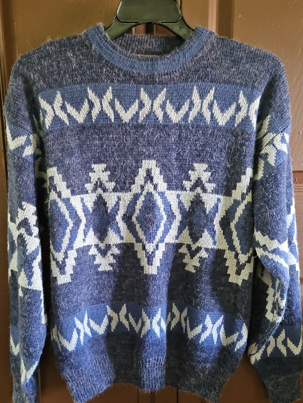 Vintage Blue Tribal Crewneck Sweater